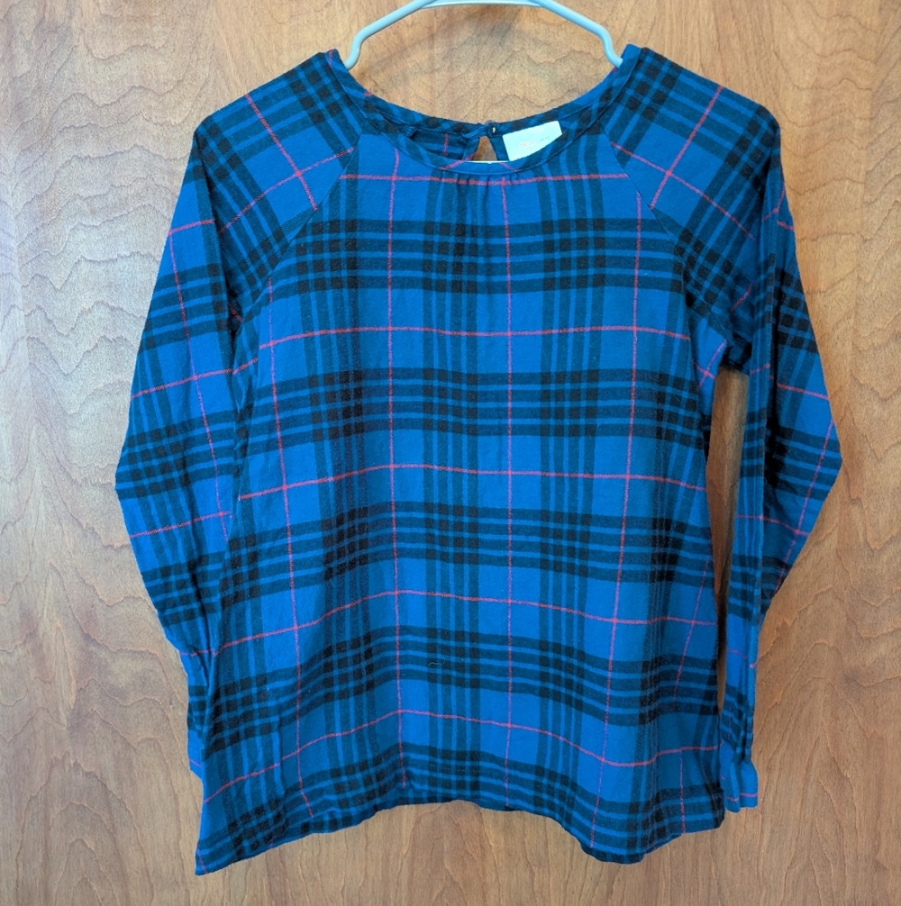 Hanna Andersson Festive Flannel Tunic In Deep Blue Sea